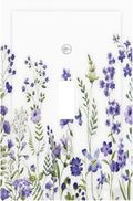 Lavender Wildflowers Purple Flowers Plant Floral Decorative Light Switch Cover 1 Gang Single Toggle Device Electrical Faceplate Switchplates Decorator Outlet Wall Plate for Bedroom Living Room Decor