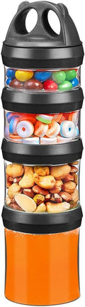 BeneLabel Stackable Food Storage Containers with Twist Lock System - BPA-Free Tritan Containers for Travel, Formula, Protein Powder, Snacks - Leakproof & Dishwasher Safe - 31 oz (Black)