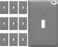 ENERLITES Toggle Light Switch Wall Plate, Jumbo Switch Cover, Gloss Finish, Oversized 1-Gang 5.5" x 3.5", Unbreakable Polycarbonate Thermoplastic, 8811O-GY-10PCS, Gray, 10 pack