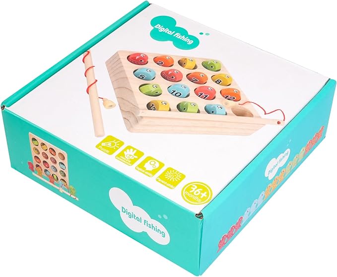 Dementia Therapy Wooden Magnetic Fishing Game for Seniors - Alzheimer's Cognitive Activities & Memory Recall Tools, Fine Motor Skill Training for Elderly Patients