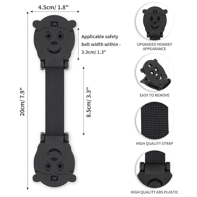 Anti Escape Harness Chest Clip Lock, Baby Safety Strap Prevent Kids Taking Their Arms Out of High Chairs/Strollers, Safety Strap Clips with 2 Dolls(2 Pack)