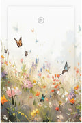 Wildflowers Watercolor Floral Colorful Butterfly Light Switch Cover Plate 1 Gang No Device Blank Electrical Wall Plates Faceplate Decorative Switch Plate for Farmhouse Bed Room Decor