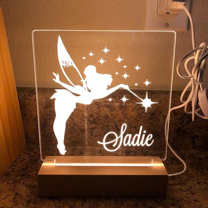 Fairy Night Light, Night Light, Kids Bedroom, Nursery Night Light, Personalized Night Light, Custom Name Night Light, Childs Playroom, Gift for Kids