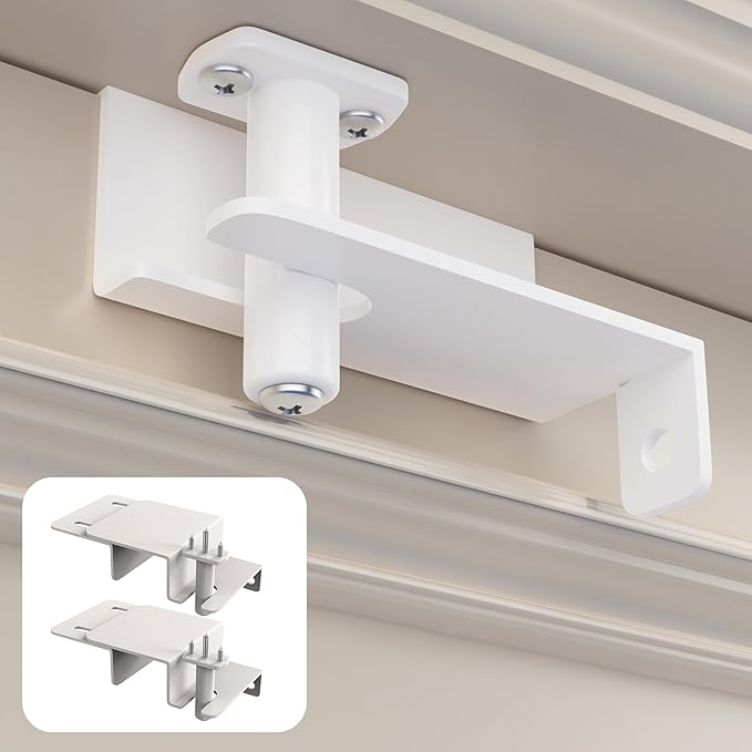 2 Pcs Adjustable Child Safety Door Top Lock, Child Safety Top Lock For Door, Metal Top Of Door Locks For Kids Safety, Door Top Lock For Interior Exterior French Door For Childproofing White