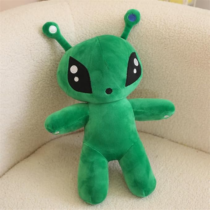 OSOCU 13.5in Adorable Green Alien Plush Toy | Ultra-Soft Stuffed Figure | Great for Home & Room Decoration | Ideal Birthday/Halloween for All Genders | a Must-Have for Sci-Fi Lovers