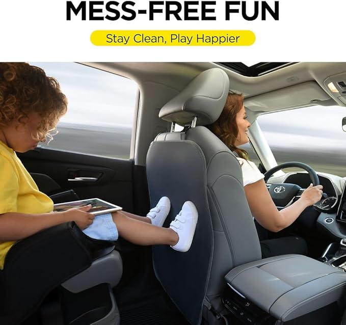 lebogner Back Seat Cover for Kids, 2 Pack X-Large Waterproof Kick Mats Backseat Protector, Durable Car Seat Back Protectors for Vehicles to Protect from Dirt, Mud & Scratches, Fits Most SUVs, Grey