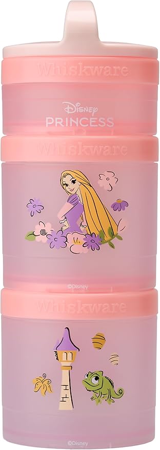 (Rapunzel) DiSNEY PRINCESS Whiskware Stackable Snack Pack - 3 Jar + Handle - White/Pink/Purple
