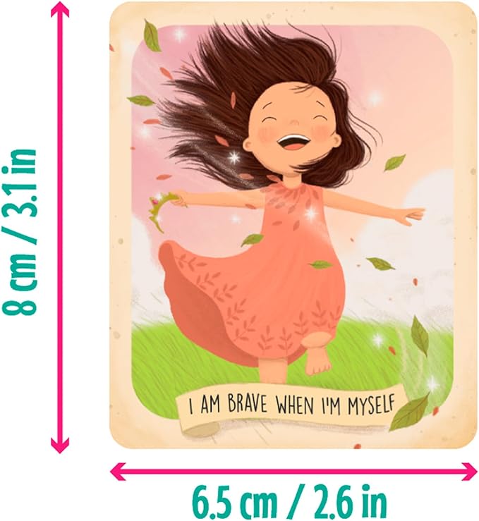 Menique Shine Memory Matching Game – 80 Cards (40 Pairs) with Positive Affirmations for Brave Girls – Motivational & Mindful Matching Game for Confidence and Self-Love