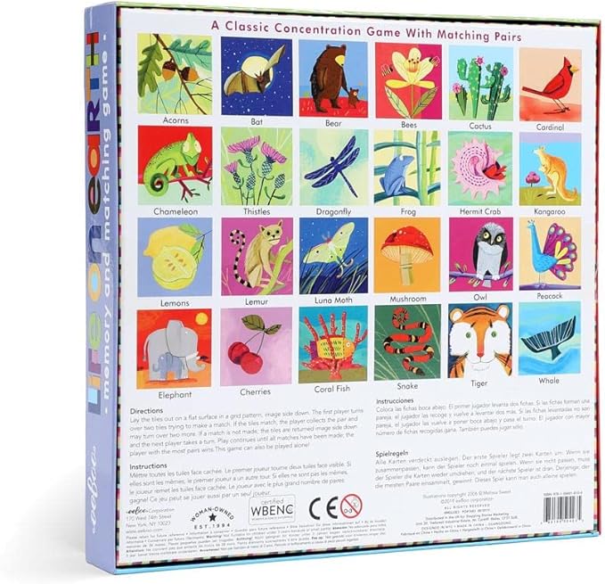 eeBoo: Memory and Matching Game - Life on Earth- 24 Pairs, Develops Recognition, Concentration, Memory & Vocabulary Skills, Age 3+