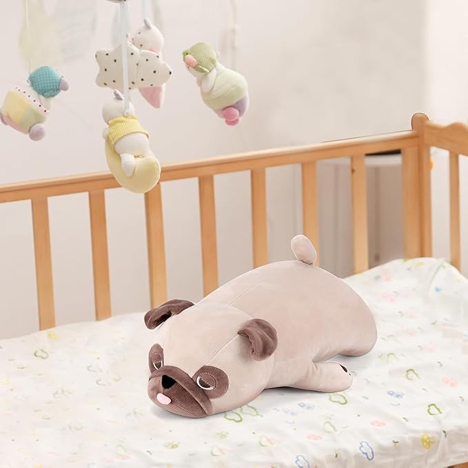 gnomantic Pug Weighted Stuffed Animals - 28 Inch 4.0 Pounds Weighted Plushies Pug - Large Bulldog Plush Stuffed Animals Pillow - Cute Plush Toys Gifts for Kids & Adults