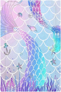 1-Gang No Device Decorative Blank Receptacle Wall Plate Colorful Cute Kids Girls Purple Pink Mermaid Tail Fish Scale Theme Light Switch Mid Size Electrical Face Plate Cover for Unused Outlets/Switches