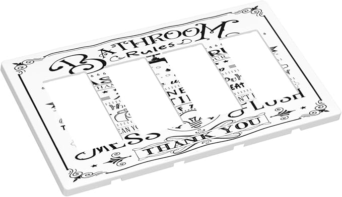 Bathroom Wash Inspirational Quote 4 Gang Quad Rocker/GFCI/Decorator Light Switch Cover Plate Decorative Electric Faceplate Decorative Switchplate Screwless
