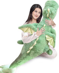 Pterosaur Stuffed Animal with Wings - Cute Soft Dinosaurs Plush Toys Little Flying Dragon Plushies Pillow Doll Christmas Birthday Gifts for Kids Boys Girls (Green,59.05inch/150cm)