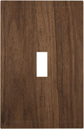 Decorative Light Switch Cover Plate Dark Brown Wood Grain 1 Gang Single Toggle Wall Plate Electrical Outlet Covers Decorate Switch Plate Cover for Farmhouse Cabin Decor