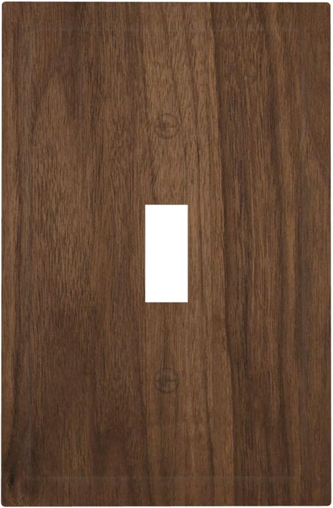 Decorative Light Switch Cover Plate Dark Brown Wood Grain 1 Gang Single Toggle Wall Plate Electrical Outlet Covers Decorate Switch Plate Cover for Farmhouse Cabin Decor