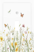 Colorful Wildflowers Dragonfly Butterfly Floral Decorative Light Switch Cover 1 Gang Single Toggle Device Electrical Faceplate Switchplates Decorator Outlet Wall Plate for Bedroom Living Room Decor