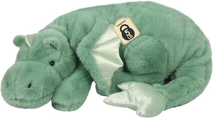ARELUX Giant Weighted Winged Dragon Plush Toy - 35.4" 5lbs Soft Stuffed Animal for Comfort, Pterosaur Plushie Fuzzy Dinosaur Pillow Plushies Cuddly Removable and Washable Green