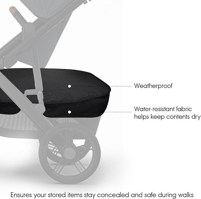 Stroller Basket Cover for UPPAbaby Vista V2 & V3 Accessories – Water-Resistant Storage Protector, Conceals Items, Easy Clip-On Access