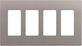ENERLITES Elite Series Screwless Decorator Wall Plate Child Safe Outlet Cover, Gloss Finish, Size 4-Gang 4.68" H x 8.30" L, Unbreakable Polycarbonate Thermoplastic, SI8834-NK, Nickel
