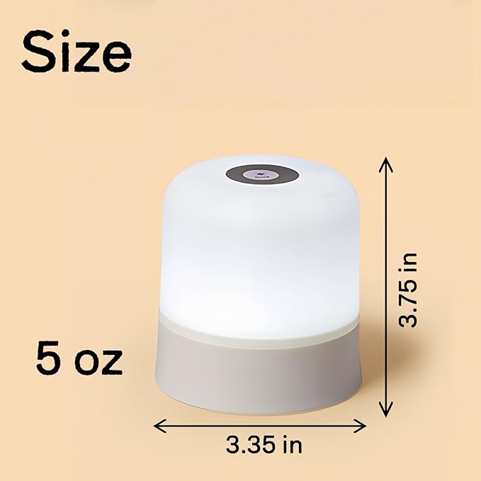 Portable Baby Night Light, 3 Color Egg Lights for Nursery, 2400mAh, Small Rechargeable LED Lamp, Dimmable Touch Nightlight for Newborn, Toddler, Kids, Adults 2 Pack