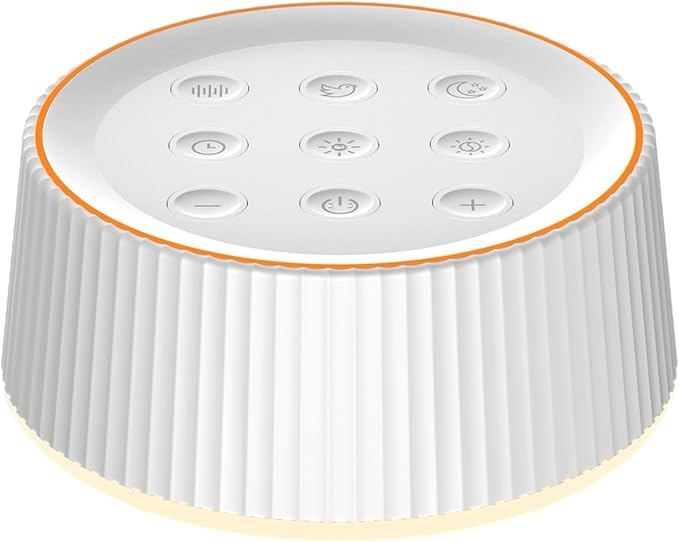 Noise Machine, White Noise Sound Machine for Baby & Adults, 26 Soothing Sounds, 8 Night Light Colors, Tap Control, 6 Timer Settings, Auto-Off & Memory, 4-7-8 Breathing, Sleep Soother for Home