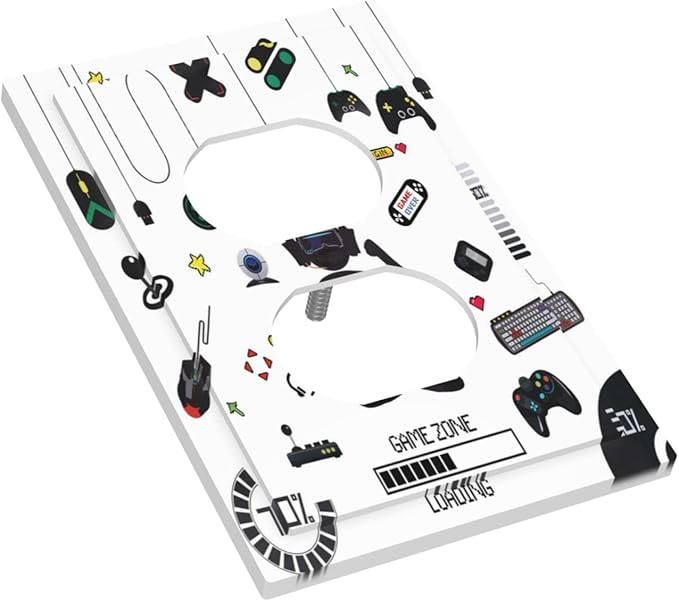 1 Gang Outlet Plate Duplex Decorative Outlet Covers Video Game Decor Gamer Room Electrical Receptacle Lightswitch Faceplate 5" X 3"