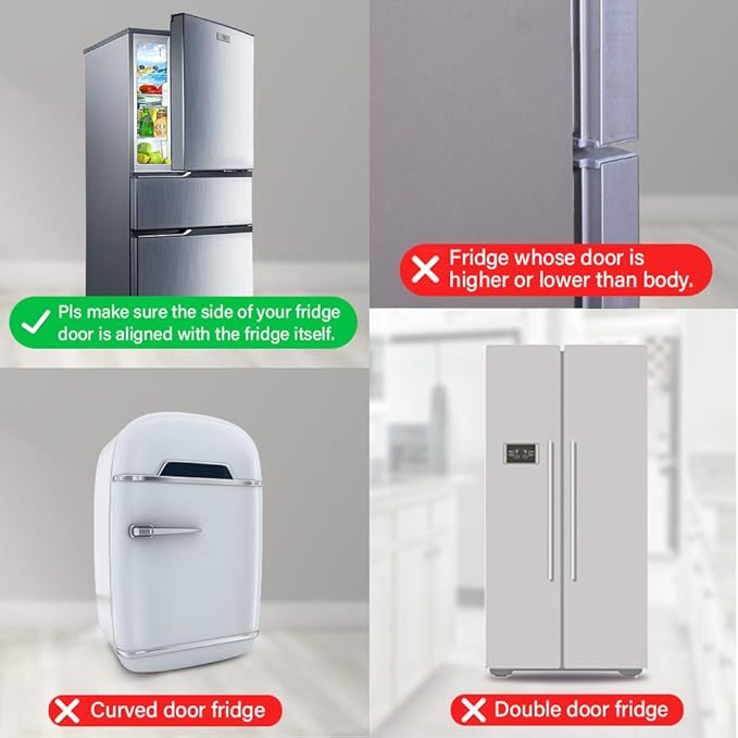 EUDEMON Home Refrigerator Fridge Freezer Door Lock Latch Catch Toddler Kids Child Baby Safety Lock Easy to Install no Tools Need or Drill (Grey，1 Pack)