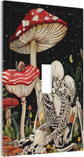 Mushroom Skull Skeleton Moon Single Toggle Wall Plates Decorative 1 Gang Light Switch Cover Star Plants Flora faceplate for Kitchen Living Room Accessories Decor