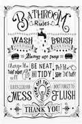 Inspirational Fun Bathtub Home Bathroom Bath Rules Inspirational Quotes Words Sign 1-Gang No Device Blank Wallplate Jumbo Size Unused Outlet and Light Switch Cover Decorative Plug Face Plate Cover