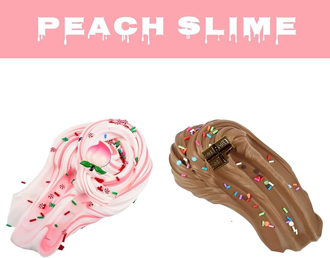 Scented Slime Kit with 7 Pack Butter Slimes,Dual Colored Pink Slime Watermelon Charms,Super Soft and Non-Sticky, Stress Relief Toy Party Favors Birthday Gifts for Girls,Ages 4-12 - Party Favors.