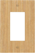 Rustic Woodgrain Single Rocker Switch Cover - 1-Gang Standard US Size Minimalist Farmhouse Wooden Light Switch Covers for Home & Office Decor