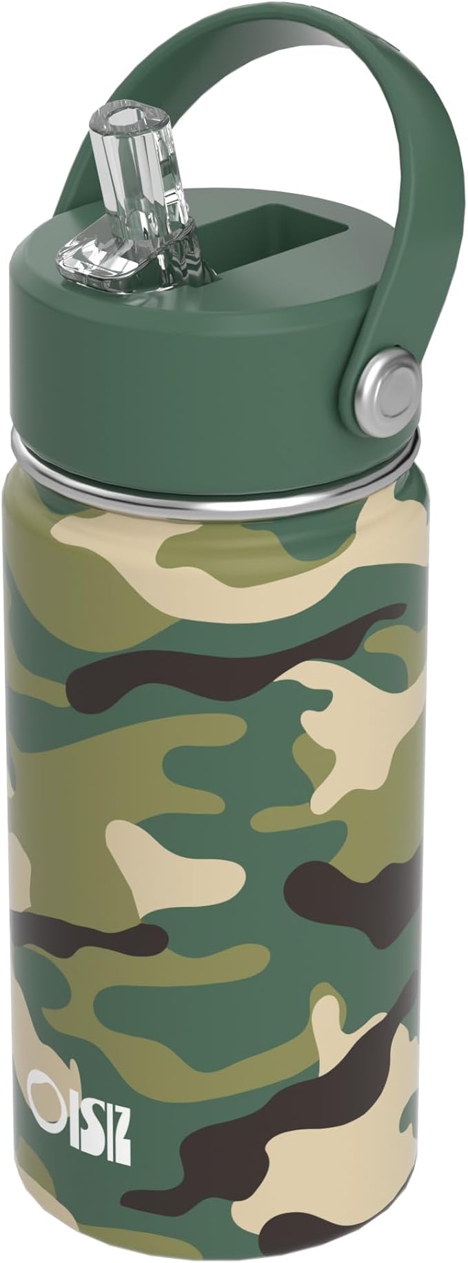 OISIZ Kids Water Bottle with Straw Lid 14oz, Vacuum Insulated 316 Stainless Steel Water Bottles for Kids for School, Leakproof Water Bottle, BPA Free and Keep Cold for 24 Hours