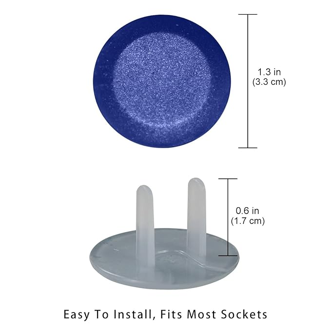 Baby Safety Outlet Plug Electrical Socket Covers, Pure Blue Color