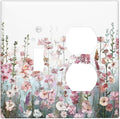 Colorful Flowers Pink Floral Watercolor Plant Wallplates 1 Toggle 1 Duplex Switch Plate Electrical GFCI Faceplate Decorative Light Switch Covers for Bed Room Living Room Decor