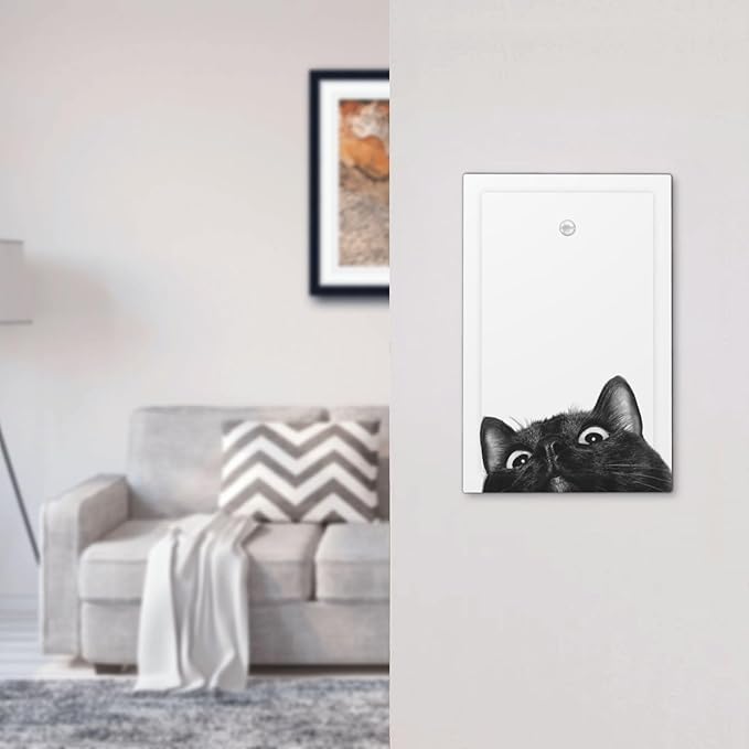 Peeping Black Cat Cute Animals Light Switch Cover Plate 1 Gang No Device Blank Electrical Wall Plates Faceplate Decorative Switch Plate for Kids Room Home Decor