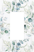 Green Eucalyptus Leaves Sage Device Single GFCI Decorator/Rocker Light Switch Wall Plate Cover 1 Gang Palm Tree Spring Botanical Plant Electrical Jumbo Face Switchplate Receptacle Outlet Cover Dimmer
