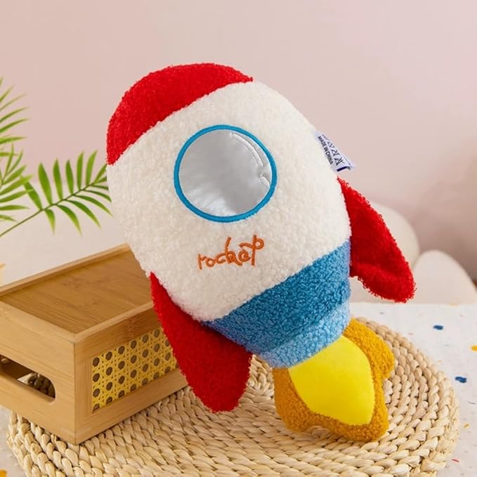 13.7 inch Rocket Shape Plush Toys Pillow, Rocket Ship Stuffed Plush Doll,Living Room Sofa Bedroom Decorative Children's Birthday Gift