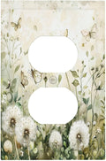 Decorative Outlet Covers Watercolor Butterflies Dandelions Wildflowers 1 Gang Duplex Light Switch Cover Plate Electrical Switch plates Wall Plates Receptacle Covers for Bathroom Bedroom Decor