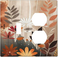 Boho Minimalist Vintage Wildflowers Plant Floral Art Watercolor Wallplates 1 Toggle 1 Duplex Electrical Gfci Faceplate Decorative Light Switch Covers Switch Plate for Bedroom Living Room Decor