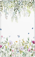 Green Floral Leaves Light Switch Cover Decorative Wild Flower Single Blank Wall Plate Electrical Switchplate Faceplate for Bathroom Kitchen Bedroom