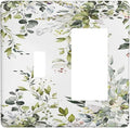 Eucalyptus Sage Green Leaf Plant Floral Outlet Covers 1 Toggle 1 Rocker Combination Decorative Wall Plate Electrical Switch Plates Light Switch Cover Plate for Bedroom Living Room Decor