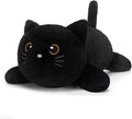 SQEQE Weighted Stuffed Animals Black Cat, Weighted Black Cat Plush, Plushies for Cozy Comfort, Soft Black Cat Pillow Toy for Kids Adults, Christmas & Valentines Gift 9.8 Inch, 0.8 Lb