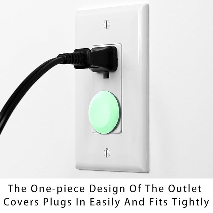 Pure Avocado Green Pattern Outlet Plug Covers - 12/24 Pack Safety Electrical Plug Protectors