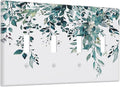 Decorative Light Switch Cover Plate Green Eucalyptus Boho Olive Leaves Country Unique 4 Gang Wall Plate Switch Plate Covers Quad Toggle Jumbo Electrical Faceplate for Bedroom Decor