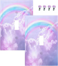 Outlet Covers Rainbow Sky with Clouds 1 Gang Duplex Light Switch Cover Plate Decorative Wall Plates Electrical Switchplate Receptacle for Bathroom Home Decor（2 Pack）