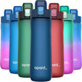 Opard Zip 20oz Plastic Water Bottle Dishwasher Safe, Leakproof Flip-Top Lid, BPA Free Tritan, Wide Mouth Reusable Kids Water Bottle for School Hiking Commuting Outdoor Travel and Gym