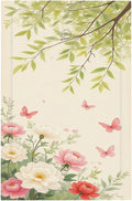 Light Switch Cover Plate Garden Flowers Green Leaves And Butterflies 1 Gang No Device Blank Electrical Wall Plates Faceplate Decorative Switch Plate for Bedroom Cabin Decor