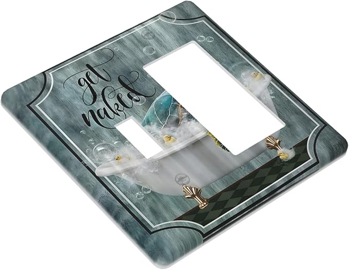 Teal Green Sea Turtle Funny Ocean Vintage Tortoise Beach Theme Outlet Covers 1 Toggle 1 Rocker Combination Electrical Switch Plates Light Switch Cover Plate Decorative Wall Plate for Bedroom