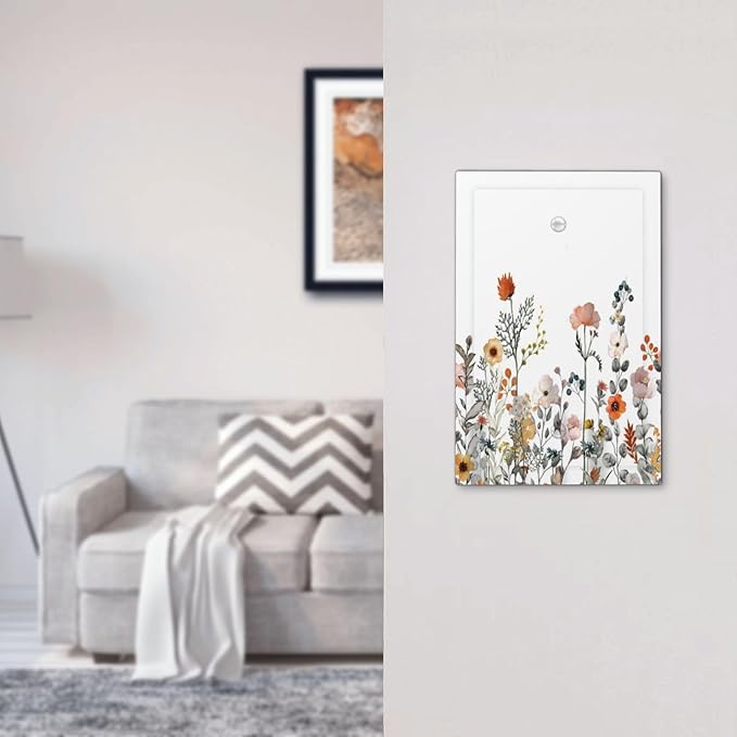 Light Switch Cover Plate Colorful Wildflowers Boho Vintage Floral 1 Gang No Device Blank Electrical Wall Plates Faceplate Decorative Switch Plate For Bed Room Living Room Decor