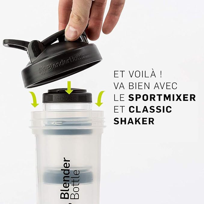 BlenderBottle GoStak Twist n' Lock Storage Jars, 150cc 2-Pak, Black